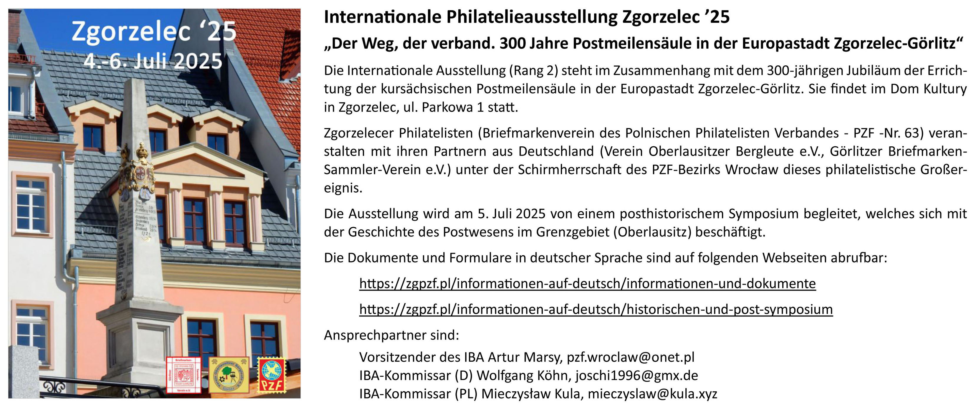 Internationale Philatelieausstellung Zgorzelec 2025